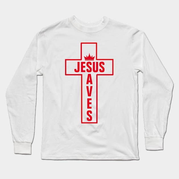 Jesus Saves - Christian Long Sleeve T-Shirt by ChristianShirtsStudios